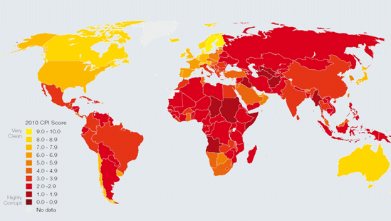 CPI 2010 Map